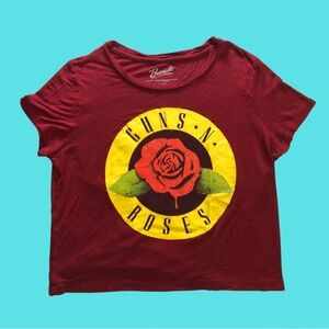 Bravado (Urban Outfitters) Burgundy Guns N’ Roses Crop Top Women’s Size Small